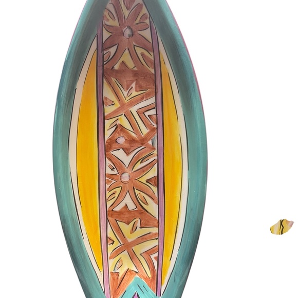 2 Clay Art Ceramic Surfboard Snack Plates Dip Bowls Days of Summer Fun Hang Ten - Picture 3 of 8